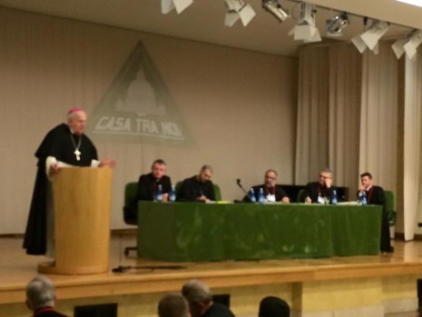 This blurry photo obscures the very pensive look on my face. (I'm at the end of the table.) Archbishop Di Noia's talk was theologically very rich.