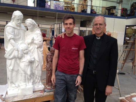 The artist and Fr Joe Pich, assistant priest at West Melbourne