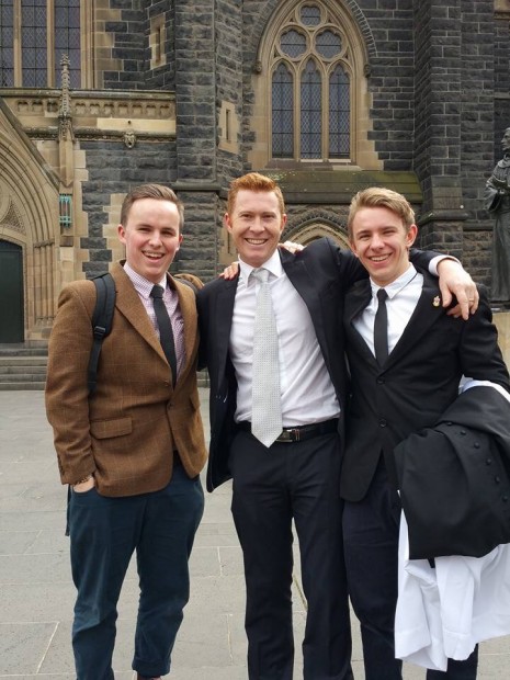 Joe with Chris (l) and his brother Olek (r), who is a first year seminarian for Adelaide